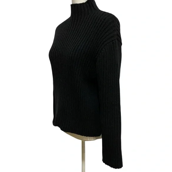 Steve Madden Black Ribbed Turtleneck Sweater - Picture 8 of 17